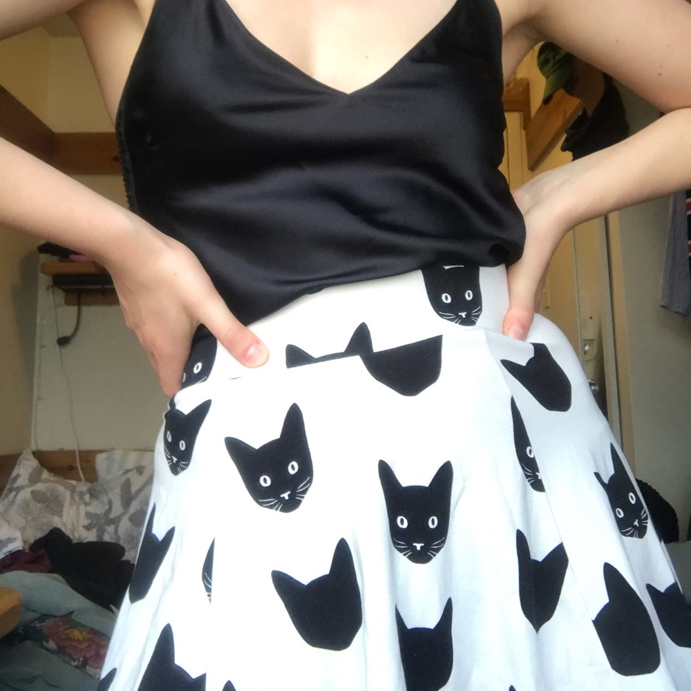 Black and White Cat Skirt